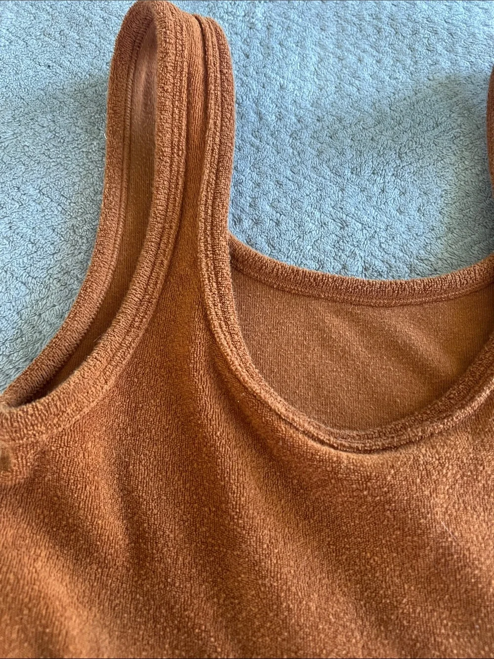 Aerie Offline Camel Rust Brown Towel Terry Lounge Scoop Bralette Size Small